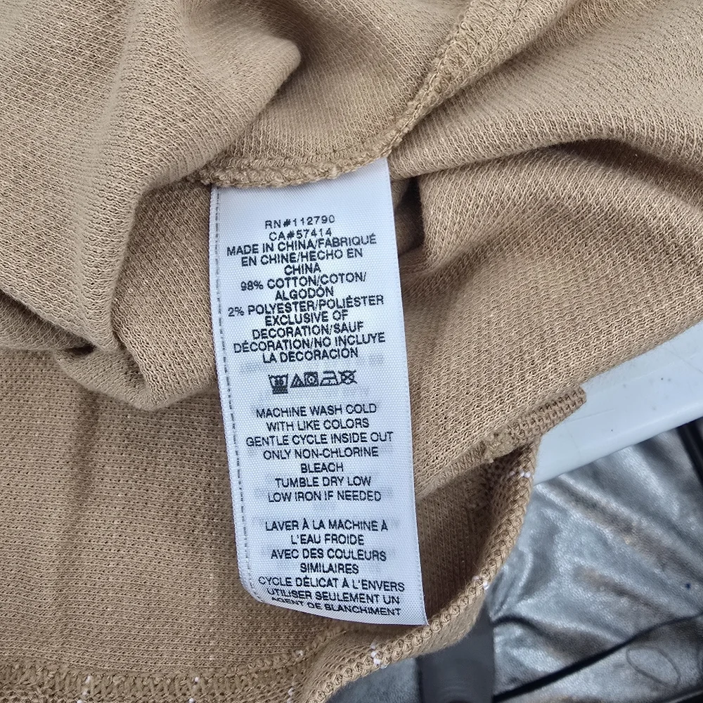 NWT True Religion Baseball Jersey #700585 Travertine Tan Mens Size M Tweed Feel.